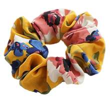 Korean Style Pearl Scrunchies - Fashion Floral Fabric Hair Ties Women - Korean Flower Accessoriesvalentine's Day RFC0 - 86-薑黃 - 查看 1