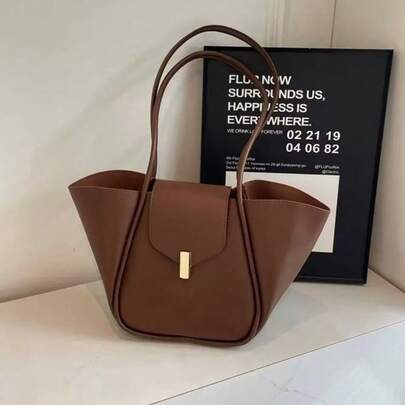 Bolsa de ombro com design simples, elegante, versátil, novo tecido, primavera de 2025, nova bolsa feminina, resistente ao desgaste