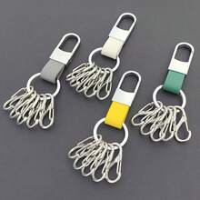 1 Set multifunktionaler Schlüsselanhänger mit Schnellverschluss, praktische Kategorisierung mit mehreren Ringen & Haken, luxuriöser minimalistischer Schlüsselanhänger aus Metall (1 großer Ring + 5 kleine abnehmbare Haken) Taschenbaumler, Geschenkideen für Auto, Lehrer, Freundin, Schwester