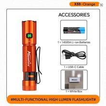 Alonefire X59 Mini EDC Keychain Flashlight Portable Mini Torch Type-C Rechargeable Work Light With Pen Clip And Tail Magnet