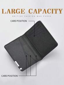 1pc Customized Men's Short Wallet, Can Be Customized With Name/Text/Short Leather Wallet With Metal Edge, Cross-Grain Men's Multi-Card Wallet, Personalized Men's Wallet, PU Minimalist Multi-Slot Wallet, Customized Men's Wallet, PU Faux Leather Wallet, Made Of PU Material, Hot Stamping Craft, Personalized Gift, Personalized Gift For Brother, Father, Boyfriend, Suitable For Anniversary, Gift For Men - 彩色 - 查看 11