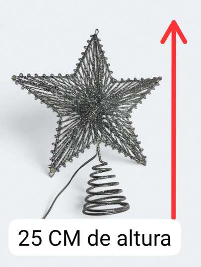 FIGURA DE ESTRELLA CON LUZ LED MULTICOLOR CON BASE PLATEADA O DORADA PARA DECORACION DE ESTANTERIA, PARA ARBOL DE NAVIDAD, PUNTA DE ARBOL NAVIDEÑO