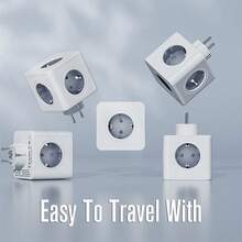 1 X 5-Socket Multi-Port Cube Power Strip, 5 X EU Sockets | Dark Grey | Suitable For Home, Travel, Office, Dormitory And Games Room.