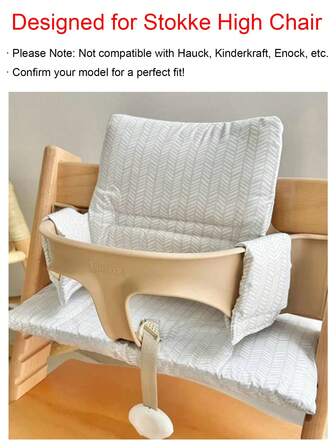 1 set Infant Grey Argyle sittdynafodral med sittdyna och ryggstödsdyna, måttlig tjocklek, halkfria remmar för enkel installation, avtagbar och tvättbar, kompatibel med Stokke TT-serien barnstol, lämplig för alla årstider