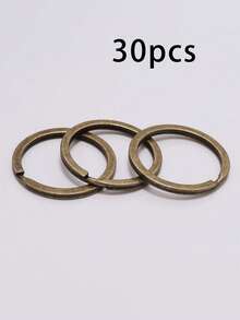 10Pcs Polished Silver Keyring Stainless Steel Hole Flat Key Ring Key Chain Rhodium Plated Round Split Keychain DIY Wholesale