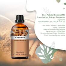 1pc Cinnamon Essential Oil PHATOIL 10ml/30ml/100ml Naturally Extracted Essence, Smooth And Tight Skin Balancing & Astringent - Cinnamon - View 7