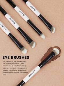 MAANGE 5 قطع مجموعة فرش ظل العيون ذات الرأسين للاستخدام المزدوج، فرشاة ظل العيون، فرشاة الحواجب، فرشاة الآيلاينر، فرشاة التظليل، فرشاة تظليل الأنف، فرشاة الكونسيلر، فرشاة التفاصيل، مجموعة فرش مكياج محترفة متعددة الوظائف للاستخدام المنزلي أو السفر، هدايا للأصدقاء، فرشاة الحواجب، فرشاة ظل العيون، فرشاة الرموش