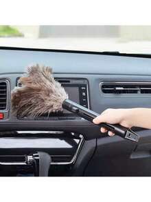 1/2/3piezas de plumero de pico de avestruz natural - Mango de madera duradera, diseño ergonómico para hogar, dormitorio, estantería, escritorio y limpieza de interiores de automóvil - Remoción suave de polvo con plumas decorativas y esponjosas, no requiere baterías, plumero para decoración del hogar, limpiador de dormitorio, limpiador elegante, limpiador de alta calidad, herramienta de limpieza, suministros de limpieza del hogar - Multicolor - Ver 4