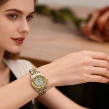 PROKING 1pc 26mm Women's Watch, Elegant & Charming, Business Stylish, Super Waterproof, High-End Luxury Calendar Wristwatch, Stainless Steel Case & Strap, Japanese Movement, Roman Numeral Dial, Quartz, Daily Wear, Gift For Birthday, Holiday - White - View 7