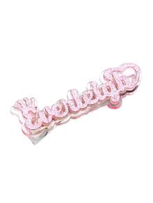 Customized Acrylic Name Hair Clip, Cute Cartoon Design, Couples Letter Acrylic Holiday Valentine's Day Gift, Unique Gift Choice - Sparkling Pink-half Heart - View 8