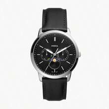 Fossil Neutra Moonphase Multifunction Men's Quartz Watch,White Dial, Dark Brown Strap, Business Style.FS5903,FS5904,FS5905