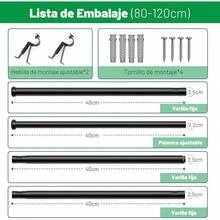 LENGSIDA Cortineros para Ventanas, Barra de Cortina Telescópica de Metal con Soporte, 81-120 cm, Negro (1.2M) - 1,2 millones - Ver 12