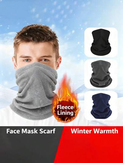 2pcs Men'S Thermal Balaclava Face Masks - Windproof Cold Weather Neck Gaiters With Soft Thermal Lined, Breathable Polyester For Skiing, Motorcycling, Cycling - Adjustable Neck Strap, Winter Sports Gear For Extreme Cold - Ideal For Layering Under Hats/ Scarves - Hand Washable, Motorcycling Accessory, Versatile Headwear, Construction, Outdoor Enthusiasts