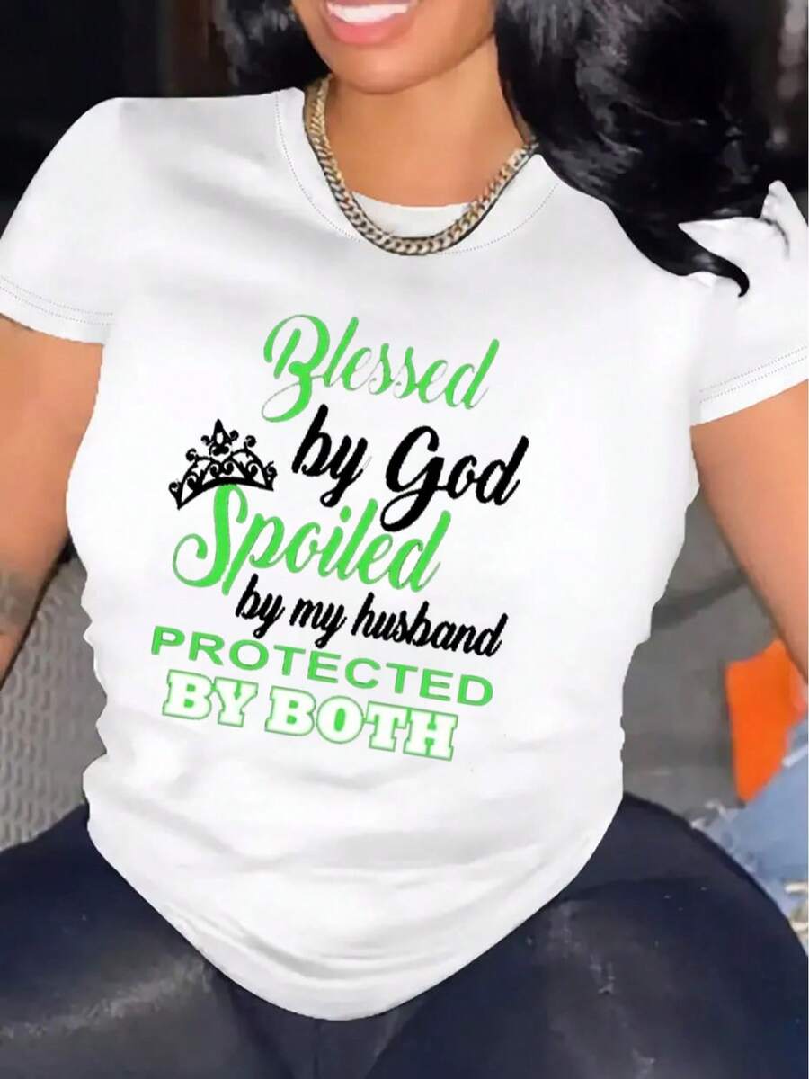 Women's Casual Short Sleeve T-Shirt 1 Piece Heavyweight - Comfortable Round Neck, Soft And Cute Top