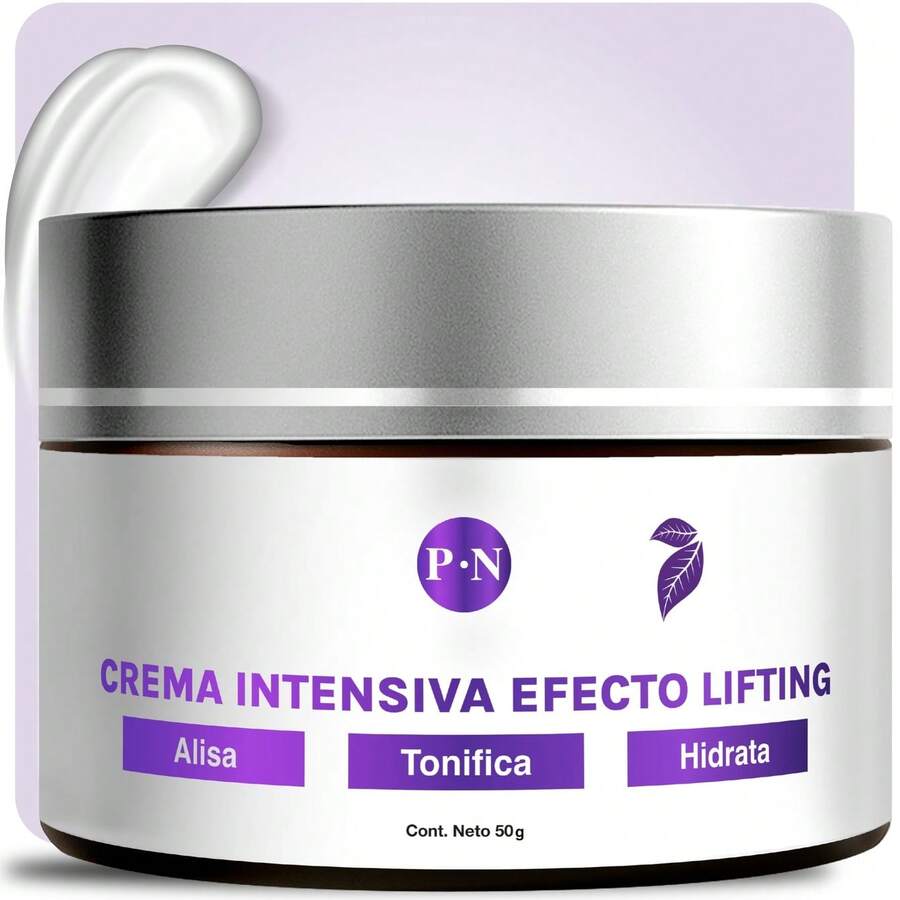 Crema Facial Lifting Hidratante con Ácido Hialurónico, Colágeno y Elastina - Para Adultos, Todas las Tipos de Piel, 50 Gramos - Multicolor - Ver 1