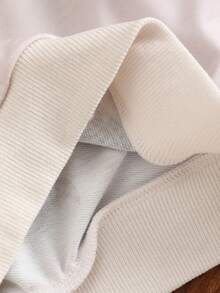 秋冬男婴恐龙印花口袋圆领长袖运动衫，休闲舒适简约百搭，户外玩耍必备服装 - 杏色 - 查看 6