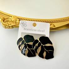 Enamel Leaf Earrings For Women Stainless Steel Statement Jewelry Chic & Sweet Style For Every Occasion