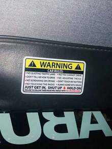Vehicle Interior Warning Sticker Sun Visor Window Graphic Bumper Waterproof Car Stickers Car PVC Vinyl Film Decal 1pc - Màu vàng - Xem 4