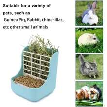 MMSZHL Comedero de Heno para Conejo, 2 en 1 Comedero de Heno para Animales Pequeños, Dispensador de Heno para Conejo, con Bebedero para Conejo, para Conejos, Cuyos, Chinchillas, Erizos (Amarillo)(amarillo) - Tipo 1 - Ver 5