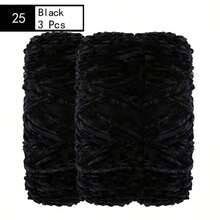 3 件套豪华天鹅绒纱线套装 - 柔软涤纶雪尼尔纱线，适用于 DIY 针织和钩编，有白色、米色、蓝色、棕色、紫色、绿色、黑色、灰色可供选择