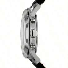 Fossil Reloj cronógrafo Fossil Grant para hombres - Esfera azul de 44 mm con números romanos, correa de cuero negro, resistente al agua 50M, reloj de vestir de estilo vintage para eventos formales y uso diario FS4990