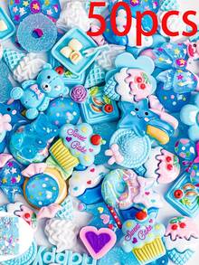 20/40个糖果美甲饰品，适用于史莱姆和美甲 - 可爱水果和糖果树脂美甲配件，适用于DIY工艺品和美甲装饰