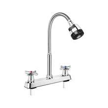 Mezcladora para Fregadero, Llave para Fregadero de Cocina de Cuello Flexible, Grifos para Cocina con 2 Asas para RV, Grifo de Cocina Moderno de Acero InoxidableB - inicial - Ver 2