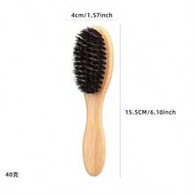 1支女士胡须刷造型刷竹木猪鬃毛刷美发工具胡须理发器碎发造型套装美发配件 - 彩色 - 查看 7