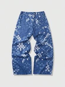 Fashionable Casual Street Style Plaid Loose Fit Men's Pants With Pockets