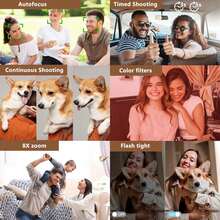 数码相机，1080P高清数码相机，拍摄数码相机，相机套装，180°翻转屏，8倍自动变焦，防抖，小巧便携，带读卡器，适合初学者，更适合作为生日、圣诞节和新年礼物