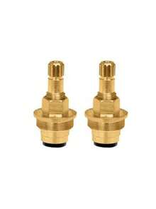 Par de 2 piezas vástagos cartuchos para regadera de vuelta completa Solvex repuestos vástagos cartuchos compatibles regadera Solvex paquete 2 piezas garantia ajuste perfecto mejora funcionamiento reemplazo facil para sistemas de ducha mantenimiento hogar instalacion sencilla - Dorado - Ver 1