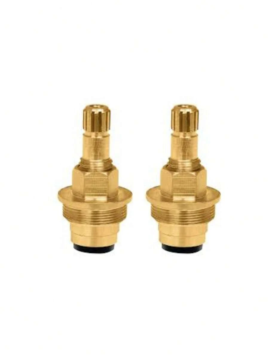 Par de 2 piezas vástagos cartuchos para regadera de vuelta completa Solvex repuestos vástagos cartuchos compatibles regadera Solvex paquete 2 piezas garantia ajuste perfecto mejora funcionamiento reemplazo facil para sistemas de ducha mantenimiento hogar instalacion sencilla - Dorado - Ver 1