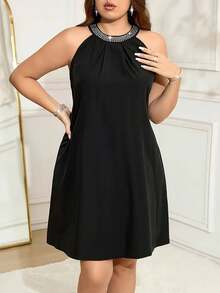Plus Size Dresses - Black - View 4