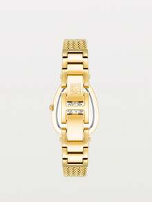 Anne Klein Đồng hồ nữ dạng vòng tay đính pha lê, đồng hồ đeo tay thạch anh vàng sang trọng với mặt số khảm ngọc trai, đồng hồ dây lưới thanh lịch dành cho phái nữ. - Vàng - Xem 4