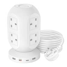 PASSUS Lantern-Shaped Power Strip With 8 AC Outlets And 4 USB Ports (2 Type-C PD20W), 6ft Flat Plug Extension Cord, Supports Multiple Connectors, Suitable For Office Supplies And Desktop Accessories, Available In 3 Colors