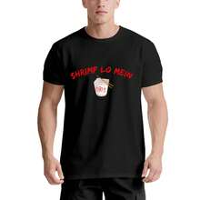 Camiseta gráfica unisex de camarón lo mein - 220g% algodón, blanco y negro, manga corta, ajuste casual, regalo de Acción de Gracias, Navidad y Año Nuevo para hombres y mujeres, tallas S- - Negro - Ver 9
