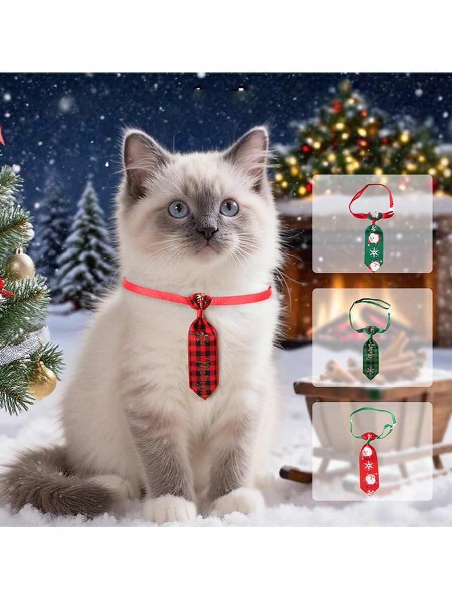 Weihnachtliches Haustier Hund Fliege verstellbarer Kragen, charmante Fliege für kleine Haustiere Katze Hund