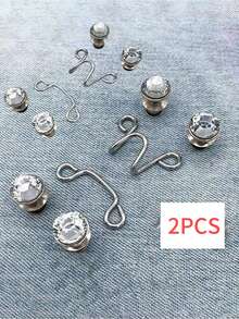 1pair/2pairs Adjustable Waist Buckle Extender Set, Jeans Extender Waist Extender Button, For Pants Adjustable Jean Button Perfect Fit, Instant Button,For Waist Detachable Jean Buttons Pins No Sewing Waistband Tightener