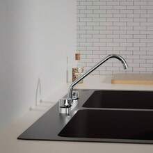 Llave Mezcladora para Fregadero, Grifos Llaves para Fregadero de Cocina, Grifo de Cocina, Cuerpo de Zinc, Cuello de Acero Inoxidable, Acabado Cromo Espejo, MX - SP - 80006 - Cromo Espejo 3 - Ver 3