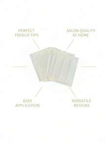 10 Sheets 390 French Manicure Art Stickers, 3 Designs Self-Adhesive Nail Tips DIY Decoration Templates Tool Guide (3 Moon Shape Designs, 10 Sheets)Upgraded Version With High Viscosity - Màu be - Xem 3