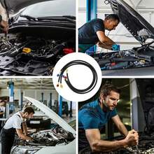 Juego de 3 Mangueras de Presión para Manómetros de Aire Acondicionado, Conexiones de 1/4 SAE con Código de Colores (Azul/Amarillo/Rojo), 1 Metro de Largo, Alta Presión 800 PSI, para Servicio y Carga de Sistemas de Refrigeración R22 R134a, para Técnicos de HVAC - Negro - Ver 8