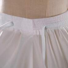 1pc Women's Casual Solid Color Petticoat, Adjustable Elastic Waist, 4-Layer Hoop Skirt, Breathable Fabric, Suitable For Bridal Dress And Everyday Wear
