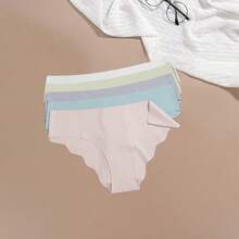 5 Pcs/Set Seamless Cartoon Print Breathable Panties, Suitable For Teen Girls, Spring/Summer - Multicolor - View 1