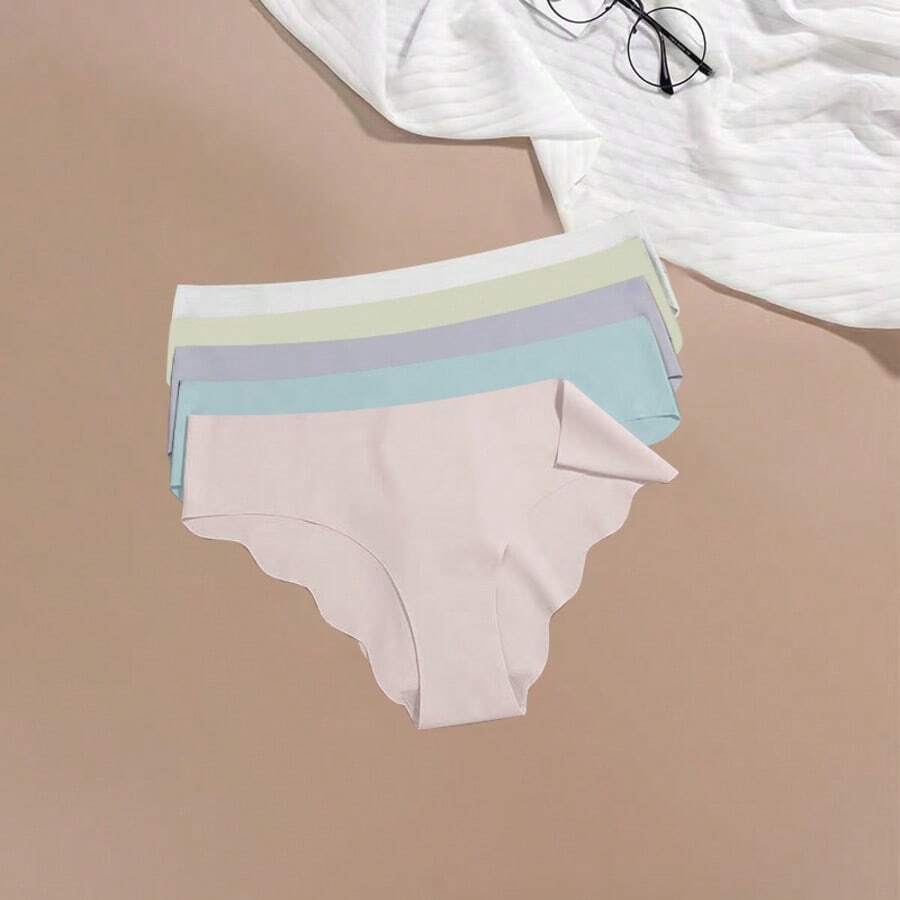 5 Pcs/Set Seamless Cartoon Print Breathable Panties, Suitable For Teen Girls, Spring/Summer - Multicolor - View 1
