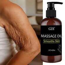 GZE身體按摩油，注入膠原蛋白和幹細胞緊緻保濕緊實身體清潔精油，瞬間吸收，237毫升 - 棕色 - 查看 1