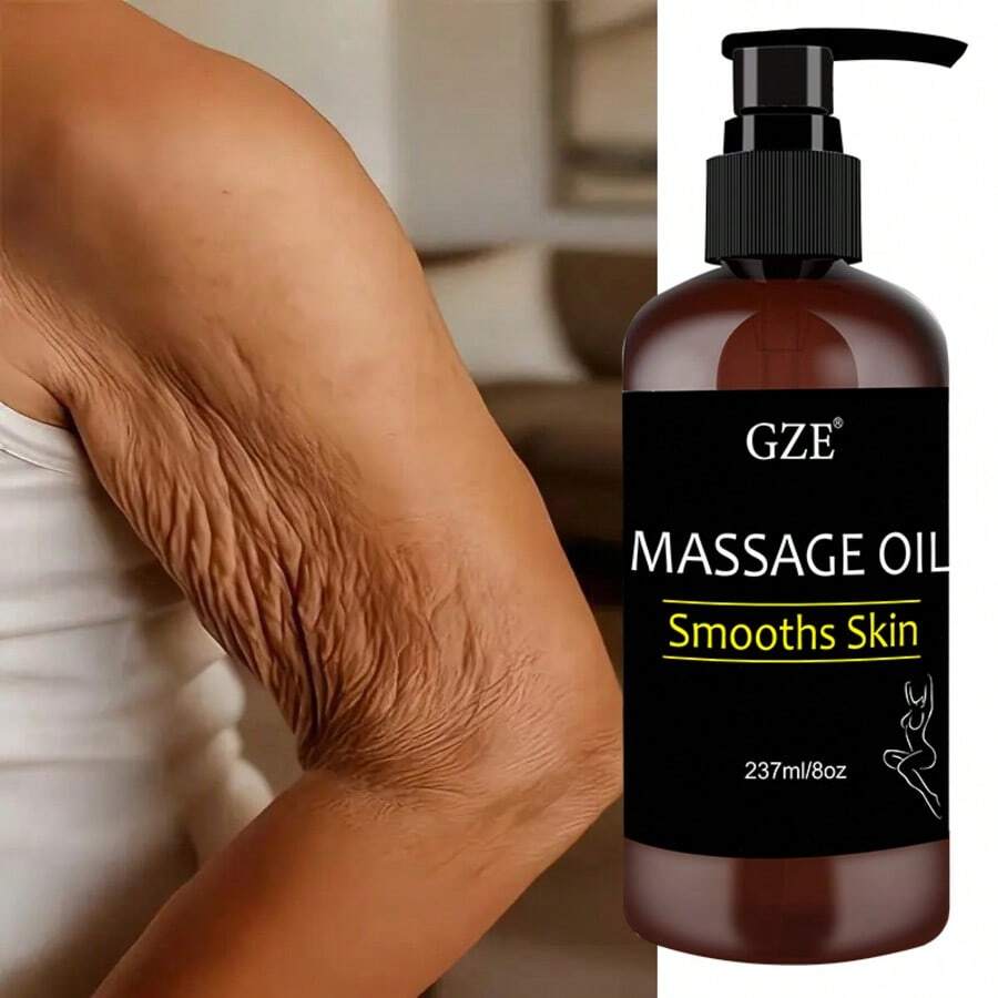 GZE身體按摩油，注入膠原蛋白和幹細胞緊緻保濕緊實身體清潔精油，瞬間吸收，237毫升 - 棕色 - 查看 1