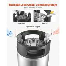 Corny Keg, 5 Gallon Ball Lock Keg, SUS304 Cold Brew Kegs With Dual Rubber Handles & Heavy-Duty Rubber Bottom, Brewing Equipment For Home Brewing Party, 1 PCS - Storage Bucket 5gal - View 3