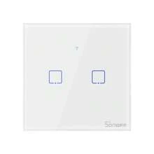 T0UK2C,SONOFF Smart Light Switch, WiFi Smart Touch Switch Smart Wall Light Switch Works With Alexa And, APP Remote Control, Neutral Wire Required, White, 2 Gang, APP Remote Control And Voice Control,Timing Fuction,Smart Scene,Security Guarantee,Smart Home Control,Smart Home, Intelligent Control. - White - View 1