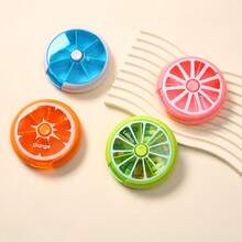 7天便携式旋转药盒，迷你塑料药物收纳盒，带水果图案 - 彩色 - 查看 4