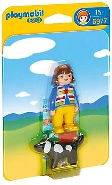 Playmobil 1.2.3. - WOMAN WITH DOG, 6977, OFFICIALLY LICENSED STORE, 24-72 HOUR SHIPPING, ORIGINAL CLICKS, TOYS, CHILDREN, ANIMALS - 黑色 - 查看 1